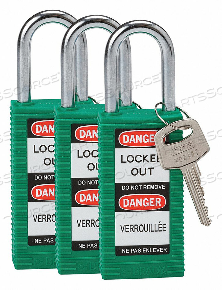 OEM#: 123416LOCKOUT PADLOCK KA GREEN 3 H PK3 от Brady Americas