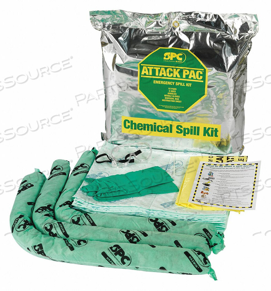 OEM#: SKH-ATKSPILL KIT BAG CHEMICAL HAZMAT 7 GAL. PK4 от Brady Americas