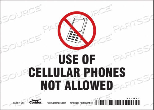 OEM#: 451N93SIGN CELL PHONE 7 W 5 H 0.004 THICK от Condor