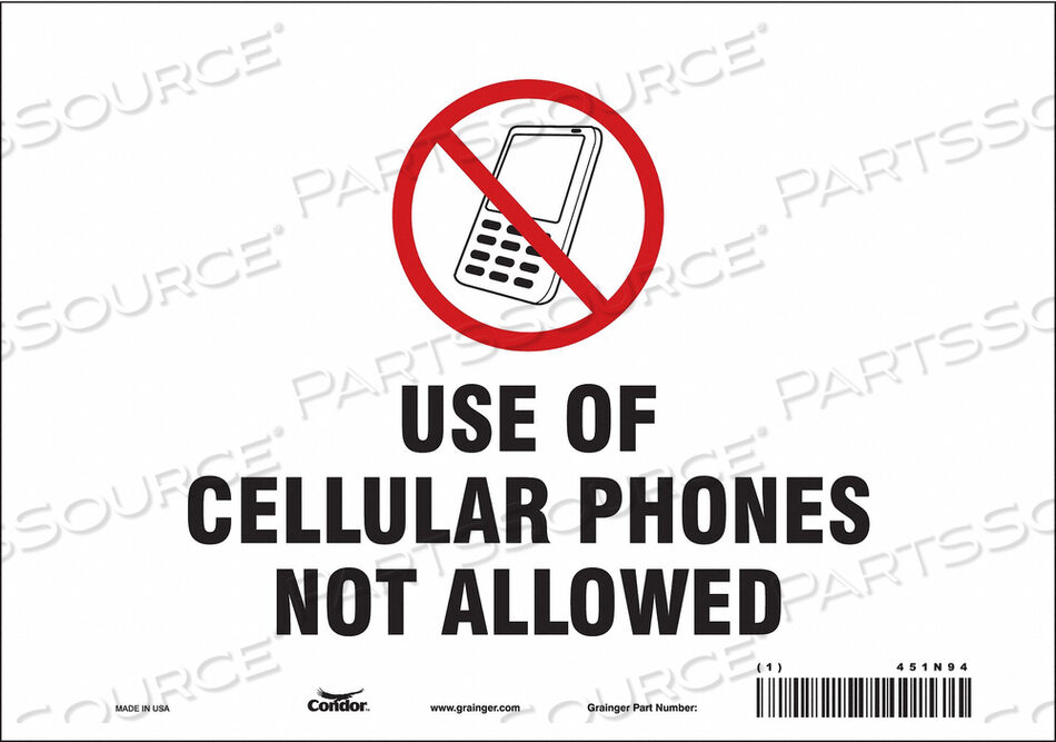 OEM#: 451N94SIGN CELL PHONE 10 W 7 H 0.004 THICK от Condor