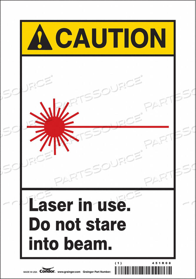 OEM#: 451R08LASER WARNING 7 W 10 H 0.004 THICK от Condor