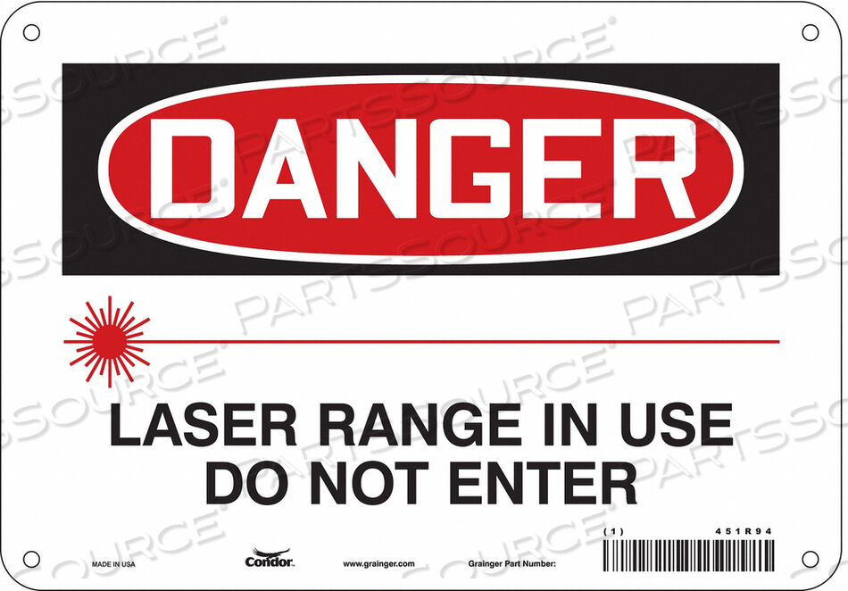 OEM#: 451R94LASER WARNING 10 W 7 H 0.055 THICK от Condor