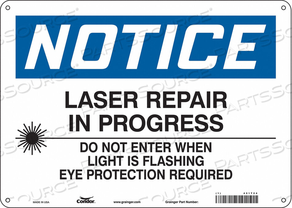 OEM#: 451T24LASER WARNING 14 W 10 H 0.032 THICK от Condor