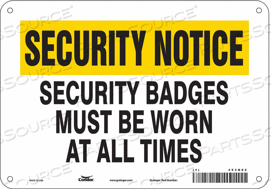 OEM#: 453N82ЗНАК БЕЗОПАСНОСТИ 7 H 10 W ПЛАСТИКОВЫЙ от Condor