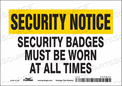 OEM#: 453N85ЗНАК БЕЗОПАСНОСТИ 5 H 7 W VINYL от Condor