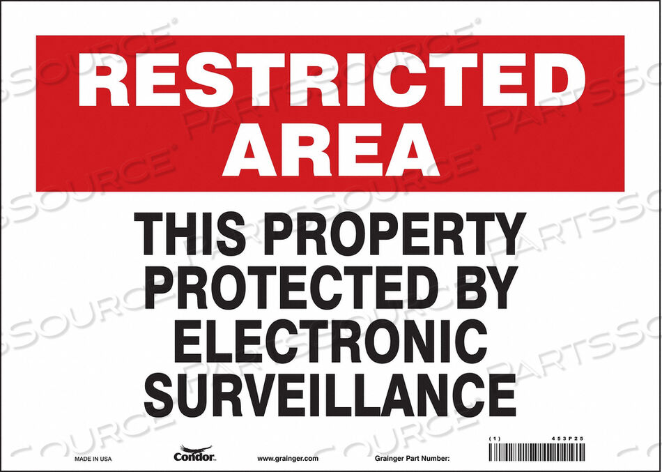 OEM#: 453P25ЗНАК БЕЗОПАСНОСТИ 10 H 14 W ВИНИЛ от Condor