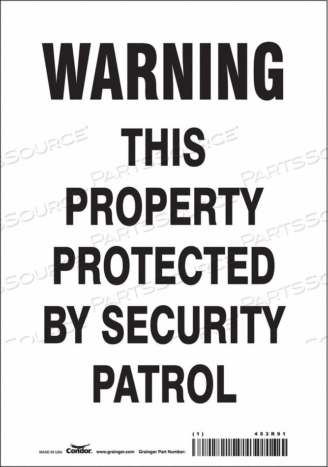 OEM#: 453R91ЗНАК БЕЗОПАСНОСТИ 10 H 7 W VINYL от Condor