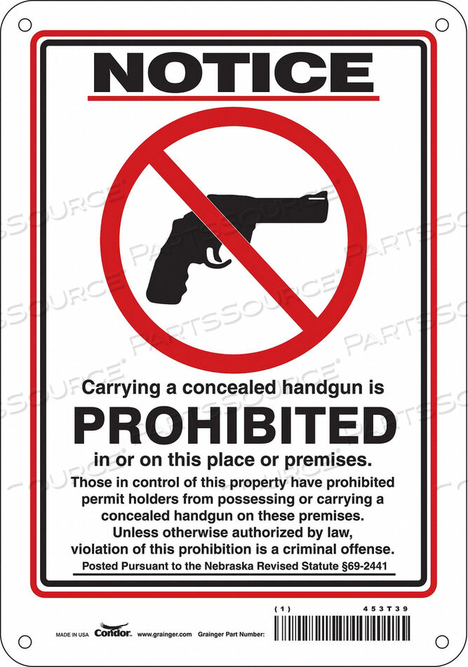 OEM#: 453T39Знак «НЕТ СКРЫТОГО ОРУЖИЯ» 7 Ш 10 В от Condor