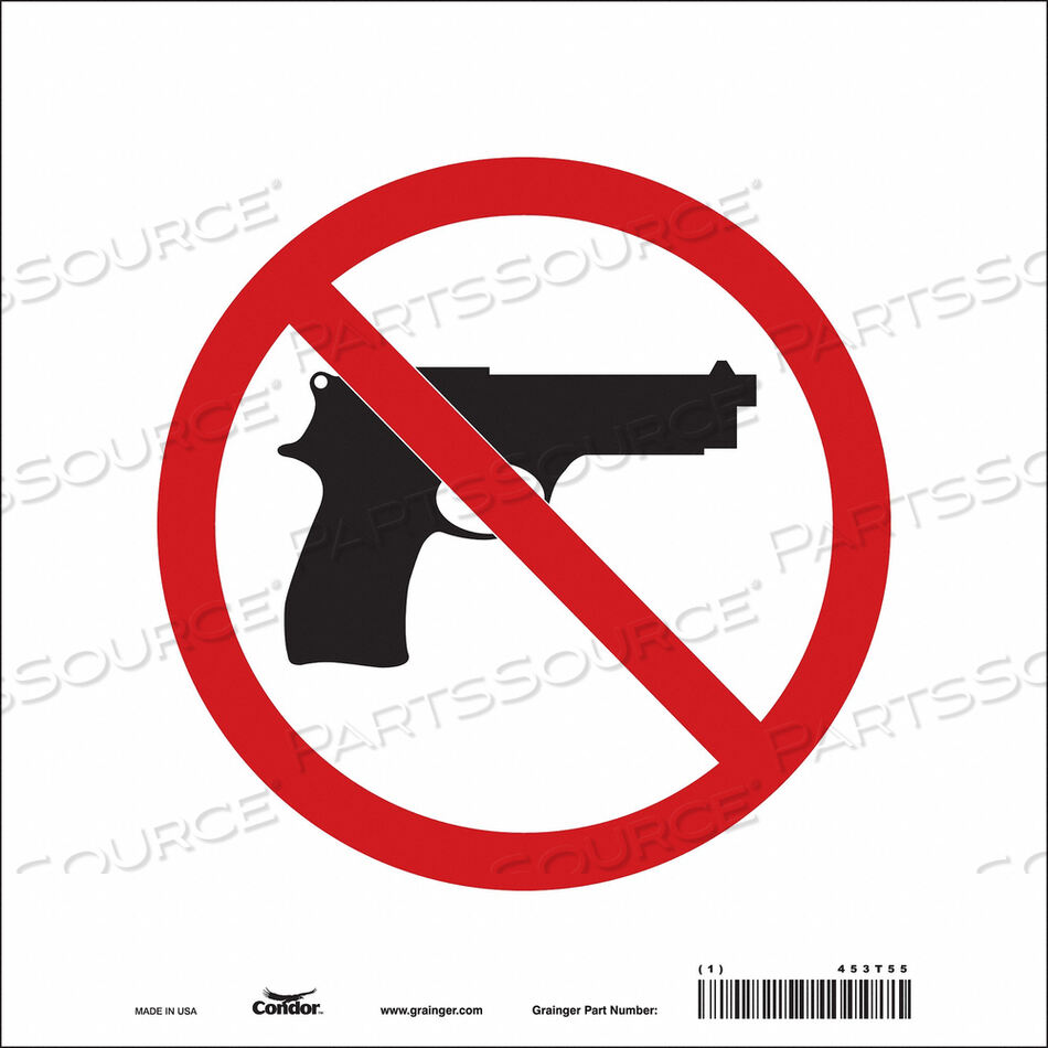 OEM#: 453T55Знак «НЕТ СКРЫТОГО ОРУЖИЯ» 10 Ш 10 В от Condor