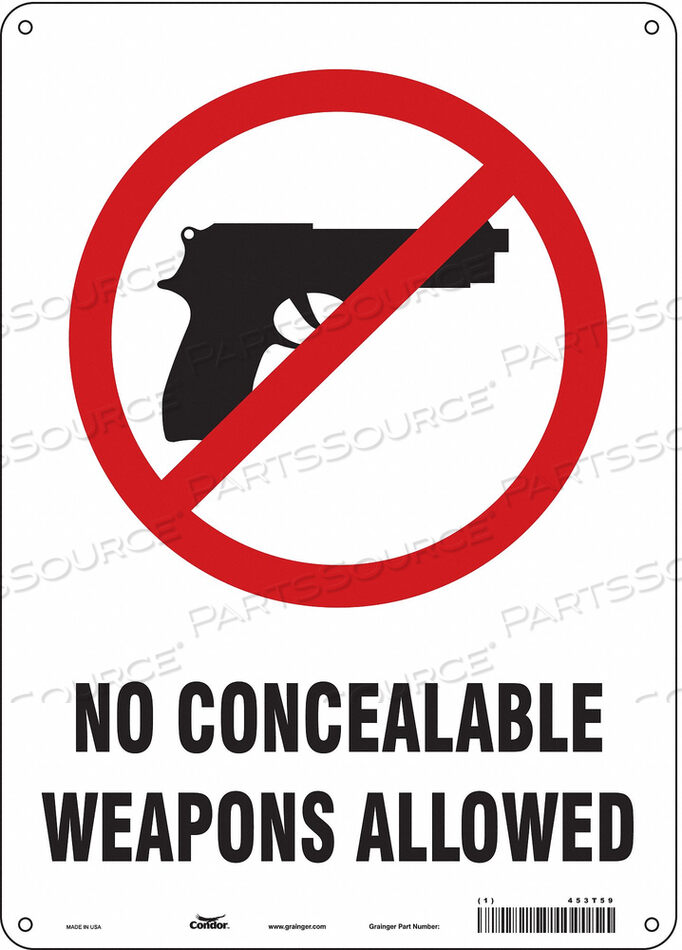 OEM#: 453T59Знак «НЕТ СКРЫТОГО ОРУЖИЯ» 10 Ш 14 В от Condor