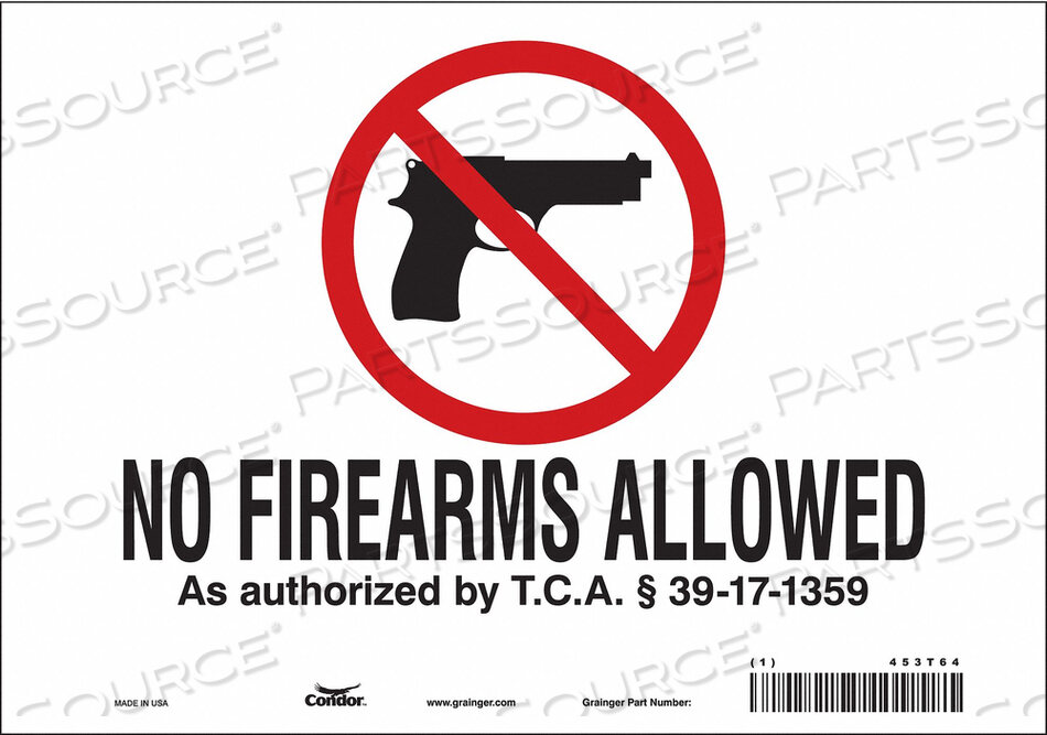 OEM#: 453T64Знак «НЕТ СКРЫТОГО ОРУЖИЯ» 10 Ш 7 В от Condor