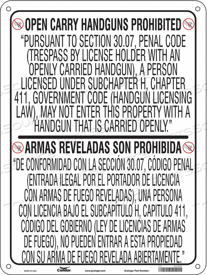 OEM#: 453T68Знак «НЕТ СКРЫТОГО ОРУЖИЯ» 18 Ш 24 В от Condor