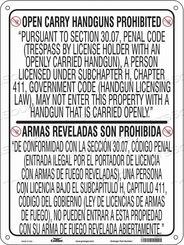 OEM#: 453T71Знак «НЕТ СКРЫТОГО ОРУЖИЯ» 18 Ш 24 В от Condor