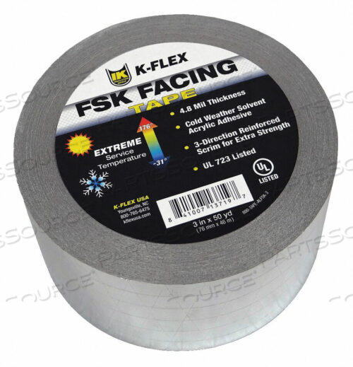 OEM#: 800-TAPE-ALFSK-3APIPE ИЗОЛЯЦИОННАЯ ЛЕНТА СЕРЕБРИСТАЯ 150 ФУТОВ. 3INW от K-Flex USA