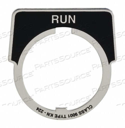 OEM#: 9001KN224LEGEND PLATE HALF ROUND RUN BLACK by APC / American Power Conversion