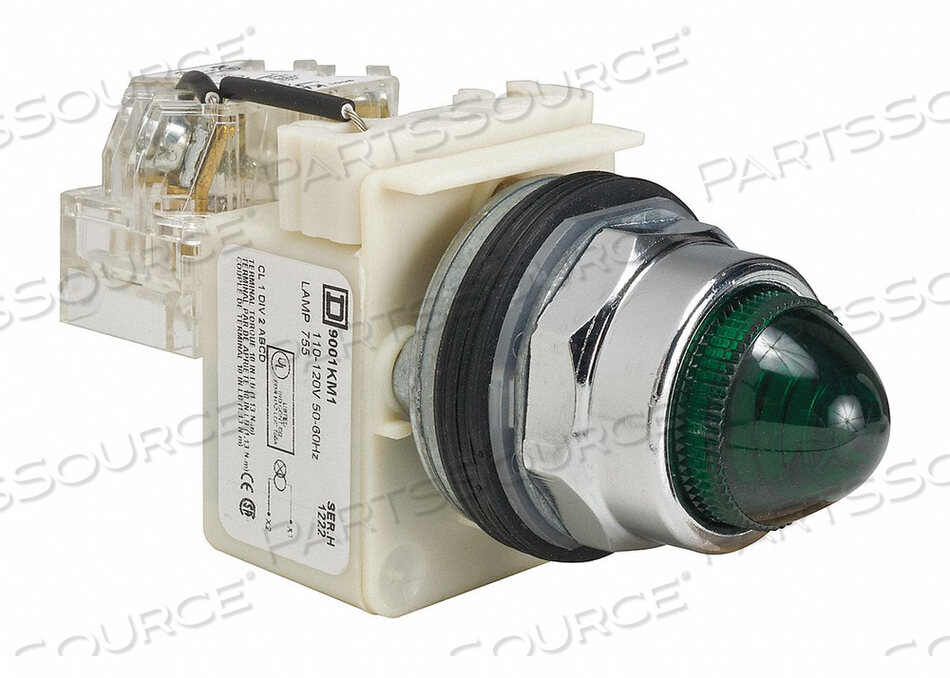 OEM#: 9001KT1G9H4510 PUSH TO TEST PILOT LIGHT GREEN INCAND by APC / American Power Conversion