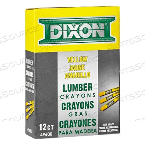 OEM#: 49600КАРАНДАШ LUMBER, ДИАМЕТР 1/2 ДЮЙМА X ДЛИНА 4-1/2 ДЮЙМА, ЖЕЛТЫЙ от Dixon Ticonderoga