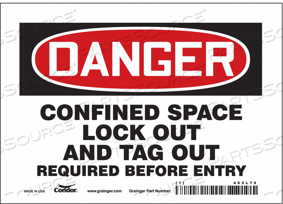 OEM#: 465L79ЗНАК БЕЗОПАСНОСТИ 5 H 7 W VINYL от Condor