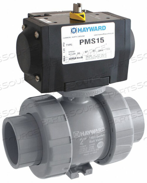 ПНЕВМАТИЧЕСКИЙ ШАРОВОЙ КРАН 2-Х ТРУБНЫЙ ШАР ИЗ ХПВХ