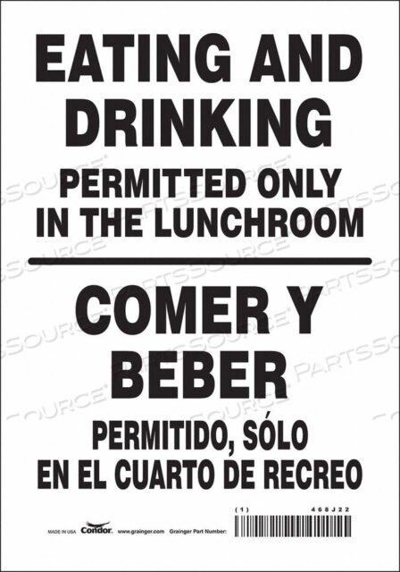 OEM#: 468J22SAFETY SIGN 7 W 10 H 0.004 THICKNESS by Condor