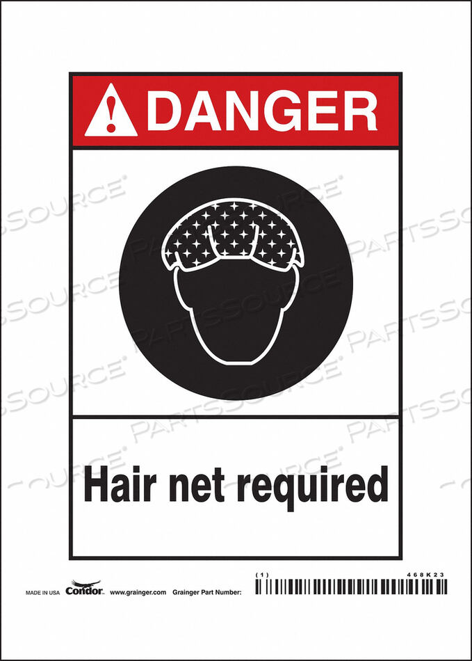 OEM#: 468K23SAFETY SIGN 5 W 7 H 0.032 THICKNESS by Condor