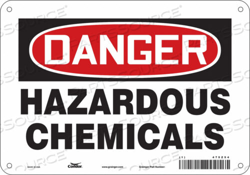 J6930 CHEMICAL SIGN 10 W 7 H 0.060 THICKNESS