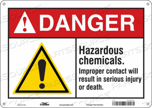 CHEMICAL SIGN 14 W 10 H 0.060 THICK