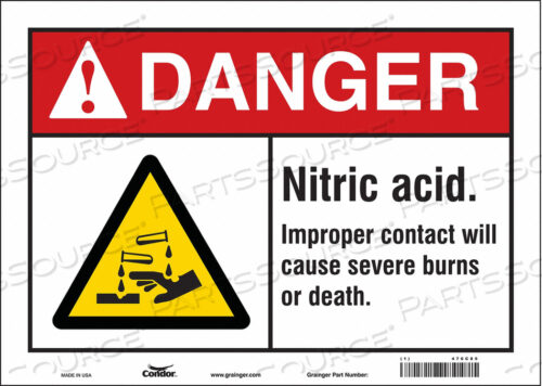 CHEMICAL SIGN 14 W 10 H 0.004 THICK