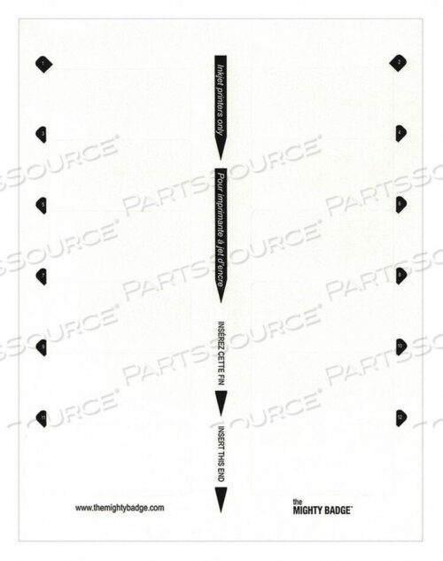 OEM#: 901241INSERT 1-1/2X3 INSERTS BLANK LEGEND PK5 от Mighty Badge