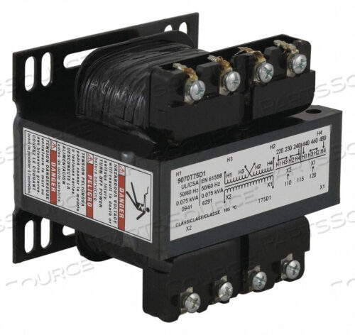 OEM#: 9070T75D19TRFMR CONTROL 75VA НЕСКОЛЬКО НАПРЯЖЕНИЙ от Square D