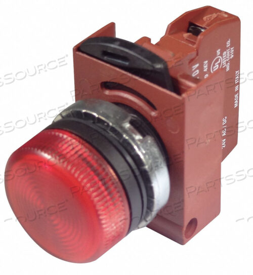 КОНТРОЛЬНАЯ ЛАМПОЧКА ПРЕЛОМЛЕННАЯ КРАСНАЯ 24 В/ПОСТ. ТОКА ХРОМ