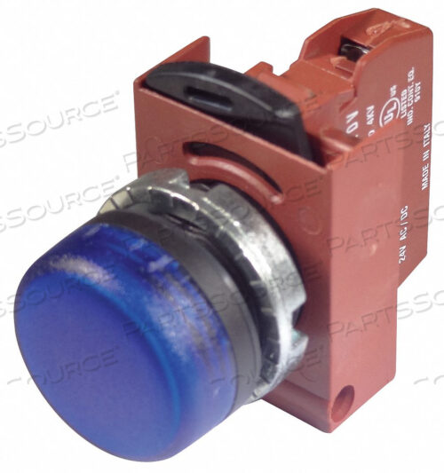 СВЕТ ПРЕЛОМЛЕННЫЙ СИНИЙ 24 В AC/DC ПЛАСТИК