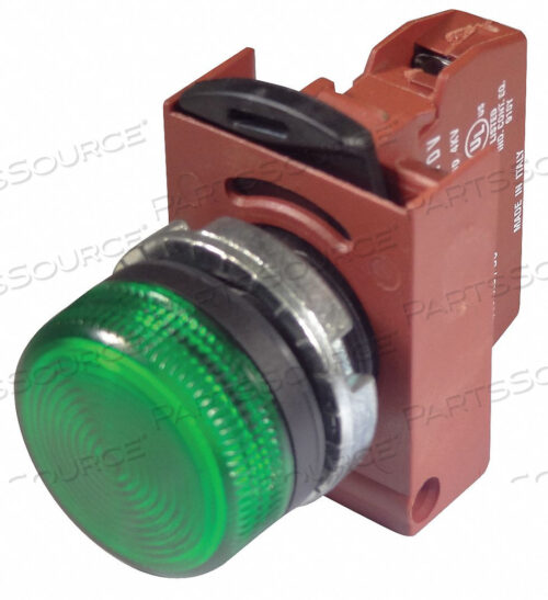 КОНТРОЛЬНАЯ ЛАМПОЧКА ПРЕЛОМЛЕННАЯ ЗЕЛЕНАЯ 120 В ХРОМ