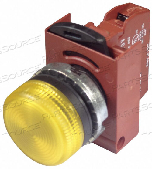 КОНТРОЛЬНАЯ ЛАМПОЧКА ПРЕЛОМЛЕННАЯ ЖЕЛТАЯ 120 В ХРОМ