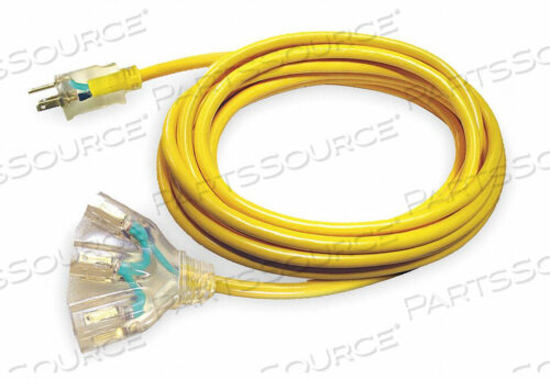 OEM#: 4GAC6УДЛИНИТЕЛЬ ДЛЯ ШНУРА ПИТАНИЯ, 100 ФУТОВ, 15 А, 125 В переменного тока, 12 AWG, NEMA 5-15P - NEMA 5-15R, ЖЕЛТЫЙ от Power First