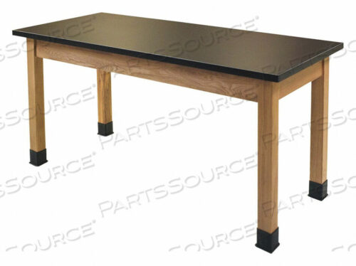 OEM#: SLT2-2448CSCIENCE LAB TABLE - CHEMICAL RESISTANT TOP - 48L X 24W X 36H - BLACK W/ OAK LEGS by National Public Seating