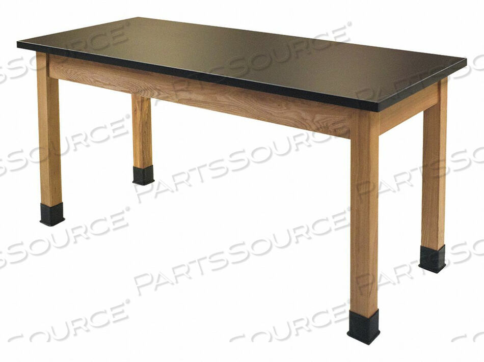 OEM#: SLT2-2448CSCIENCE LAB TABLE - CHEMICAL RESISTANT TOP - 48L X 24W X 36H - BLACK W/ OAK LEGS by National Public Seating