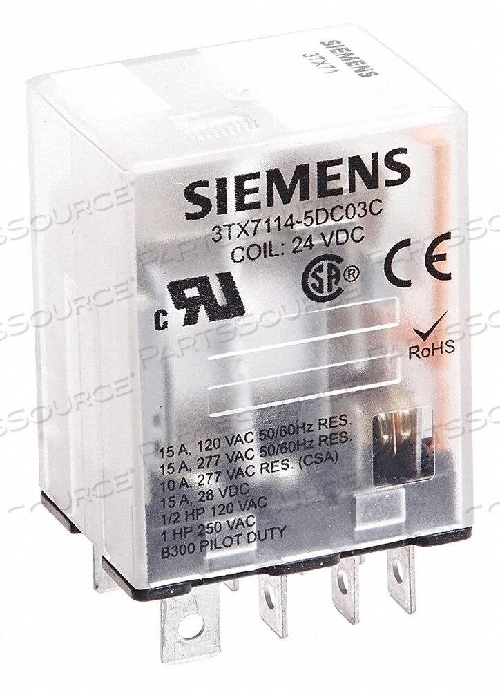 OEM#: 3TX7114-5DC03CPLUG-IN RELAY DPDT 15A 24VDC от Siemens