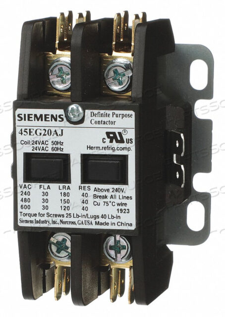 OEM#: 45EG20AHКОНТАКТОР ОПРЕДЕЛЕННОГО НАЗНАЧЕНИЯ 2-ПОЛЮСНЫЙ 30A от Siemens