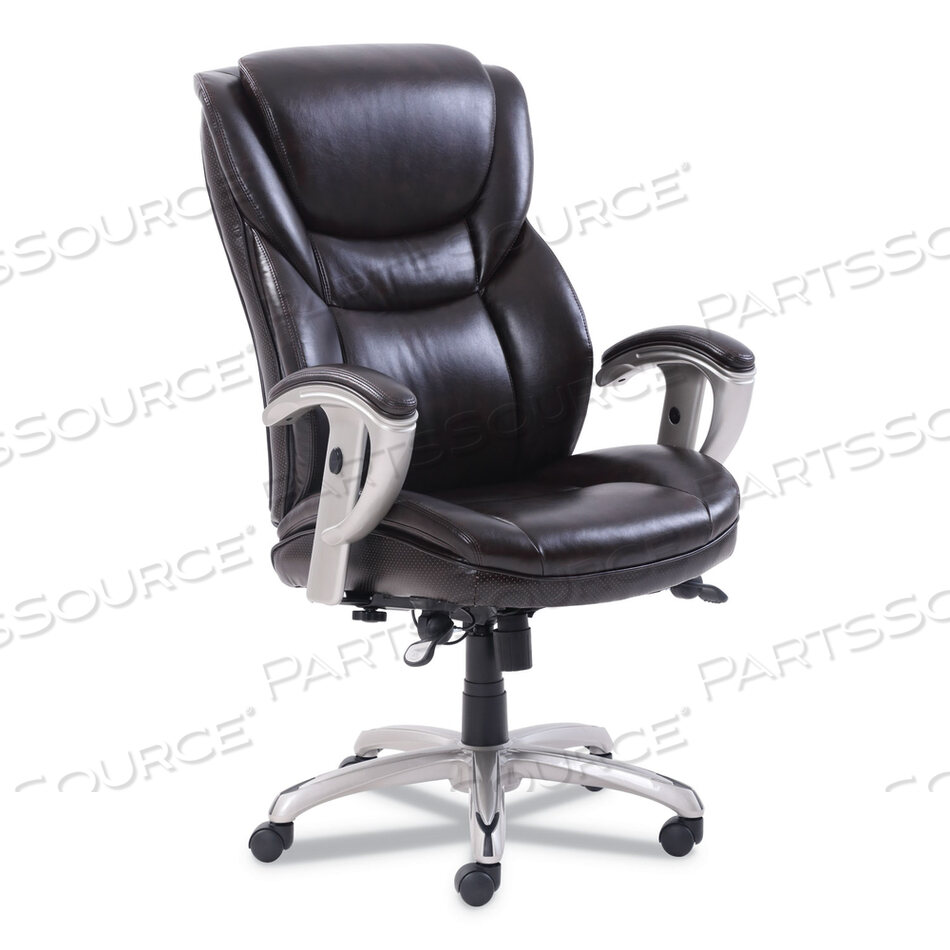 OEM#: 49710BRWEMERSON EXECUTIVE TASK CHAIR, ПОДДЕРЖИВАЕТ ДО 300 ФУНТОВ, ВЫСОТА СИДЕНЬЯ ОТ 19 ДО 22, КОРИЧНЕВОЕ СИДЕНЬЕ/СПИНКА, СЕРЕБРИСТОЕ ОСНОВАНИЕ от SertaPedic