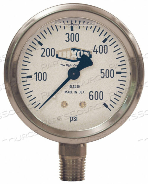 OEM#: GLS425LIQUID FILL SS GAUGE LOWER MNT 0-300PSI от Dixon Valve and Coupling
