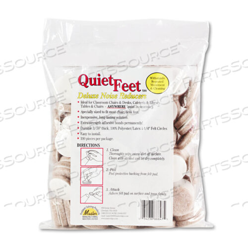 OEM#: 88847ШУМОПОГЛОЩАТЕЛИ QUIET FEET DELUXE, ДИАМЕТР 1,25, КРУГЛЫЕ, БЕЖЕВЫЕ, 100 ШТ./УПАКОВКА от MASTER CASTER COMPANY