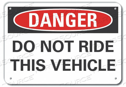 НАКЛЕЙКА ОПАСНОСТЬ НЕ ЕЗДИТЕ НА ЭТОМ 10X7