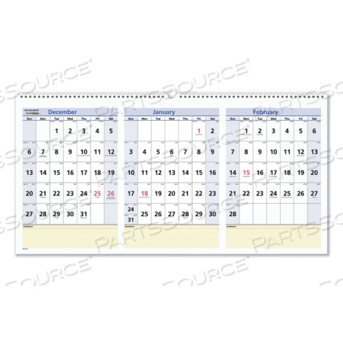 QUICKNOTES ТРЕХМЕСЯЧНЫЙ НАСТЕННЫЙ КАЛЕНДАРЬ В ГОРИЗОНТАЛЬНОМ ФОРМАТЕ, 24 X 12, БЕЛЫЕ ЛИСТЫ, 15 МЕСЯЦЕВ (С ДЕКАБРЯ ПО ФЕВРАЛЬ): 2022–2024 ГОДЫ