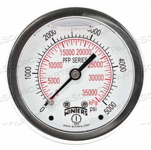 ЗАПОЛНЕННЫЙ SS/SS МАНОМЕТР 2.5 1/4 CB 5000PSI/KPA