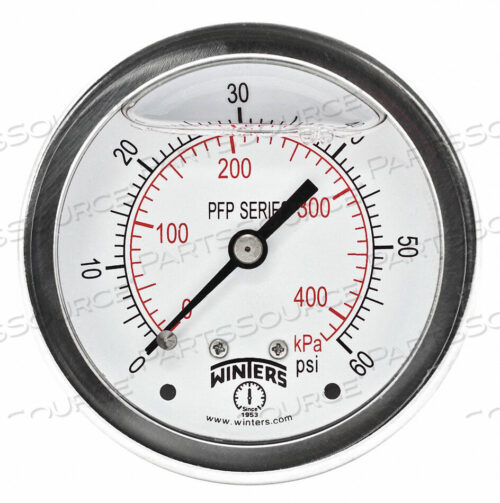 OEM#: PFP923FILLED SS/SS GAUGE2.5 1/4 CB 60 PSI/KPA от Winters Instruments