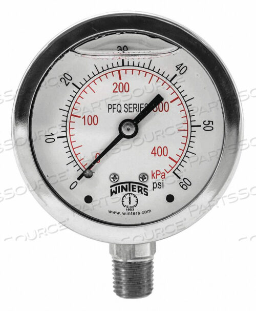 OEM#: PFQ120QUAL. SS/SS МАНОМЕТР 2.5 1/4 LM 60 PSI/KPA от Winters Instruments