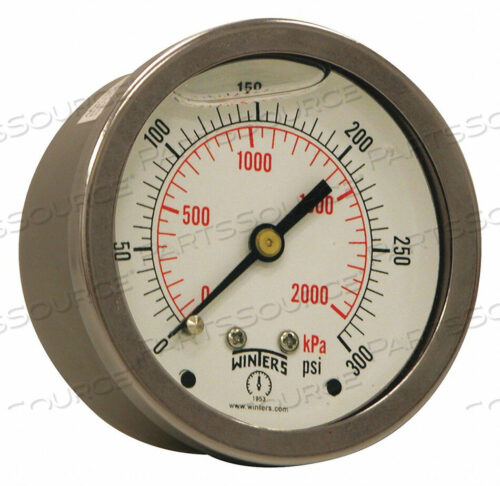 OEM#: PFQ907QUAL SS/BR GAUGE 2.5 1/4CB 0-300PSI/KPA от Winters Instruments