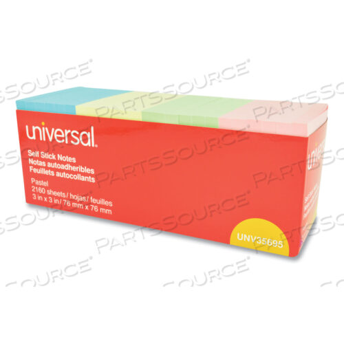 OEM#: UNV35695НАБОР БЛОКОВ ДЛЯ ЗАМЕТОК-САМОКЛЕЙК, 3 X 3, АССОРТИ ПАСТЕЛЬНЫХ ЦВЕТОВ, 90 ЛИСТОВ/БЛОК, 24 БЛОКА/УПАКОВКА от Universal