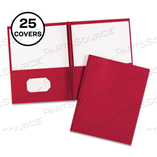 OEM#: 47979TWO-POCKET FOLDER, PRONG FASTENER, 0.5 CAPACITY, 11 X 8.5, RED, 25/BOX by Avery